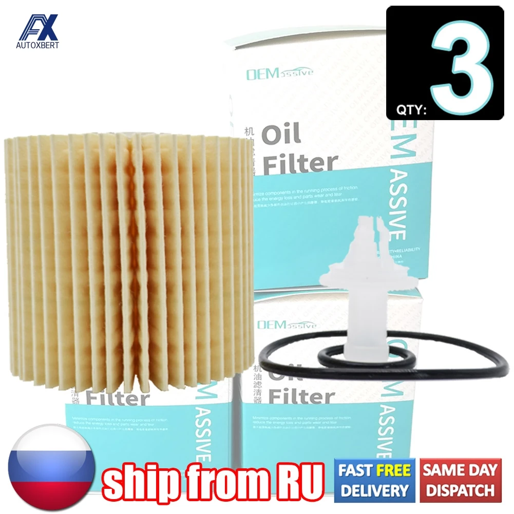 3Pc Oil Filter For Lexus ES GS IS NX RX Toyota Aurion Camry Kluger RAV4 Avalon Highlander Sienna Tacoma Venza Scion 04152-YZZA1