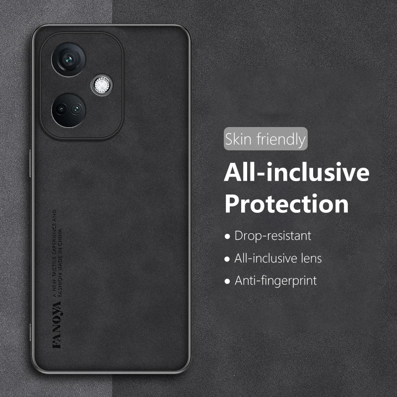 

Leather Case for Oppo K11 PJC110 Luxury Ultra-thin Frosted Soft Silicone Edges Hard Armor Shockproof Phone Cover for OppoK11