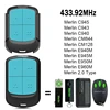 For MERLIN E940M E945M E950M E960M C940 C943 C945 CM128 CM844 Remote Control Garage Door Opener 433.92MHz Rolling Code 1