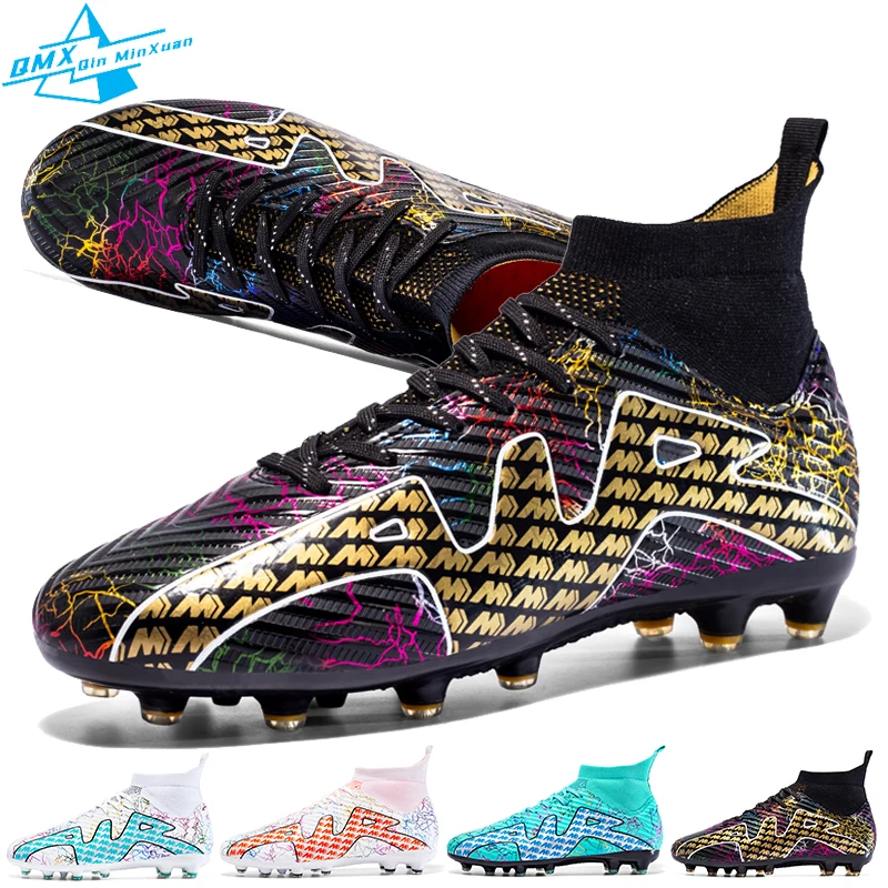 

TF/FG Soccer Shoes Men Light High/Low Ankle Football Boots Kids Boy Outdoor Non-slip Grass Training Match Sneakers EUR 33-47#