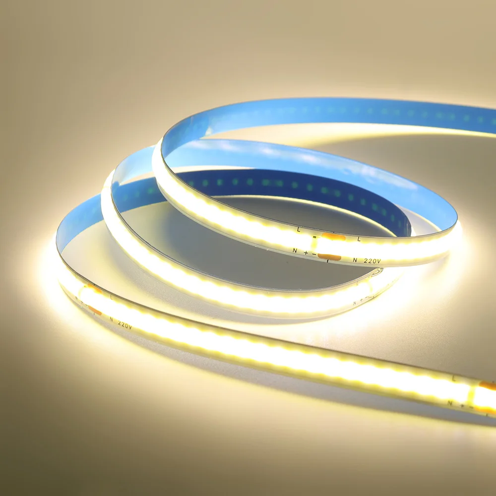 5m 10m 20m 50m Cob Led Strip Light 220v 230V AC 240LED/m Flexible Tape Lights with Rectifier No Power Required Linear Lighting