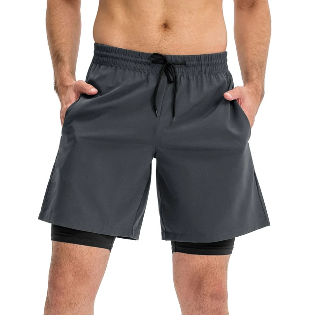 Men 2 in 1 Running Shorts| Alibaba.com