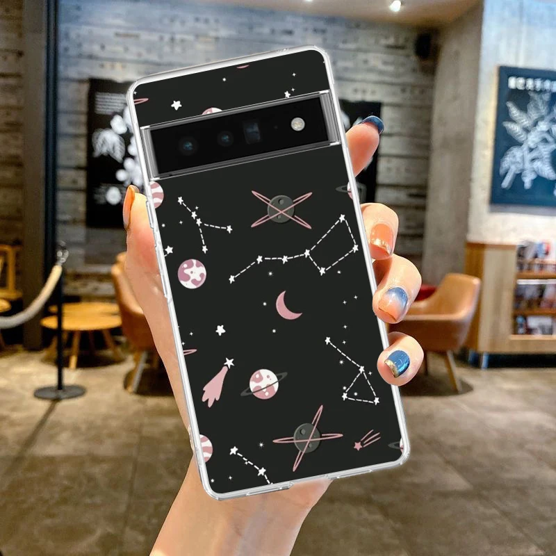 Starry Sky Shockproof Silicone Phone Case - Transparent Protective Cover