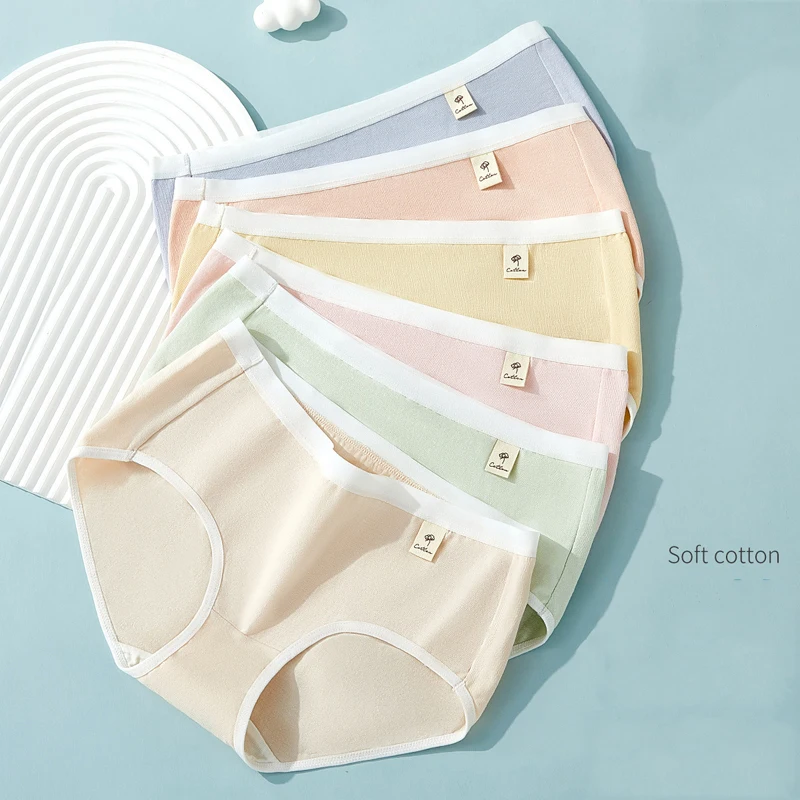 

6Pcs Cotton Women's Panties Breathable Underwear Seamless Girls Briefs Solid Panty Soft Underpants Sexy Low-Rise Female Lingerie