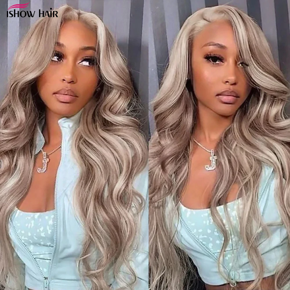 P18/613 Highlight blonde Body Wave Lace Front Perücke 13x4 leimlose blonde HD Lace Frontal Perücke brasilia nisch gefärbte Haar Perücke für Frauen