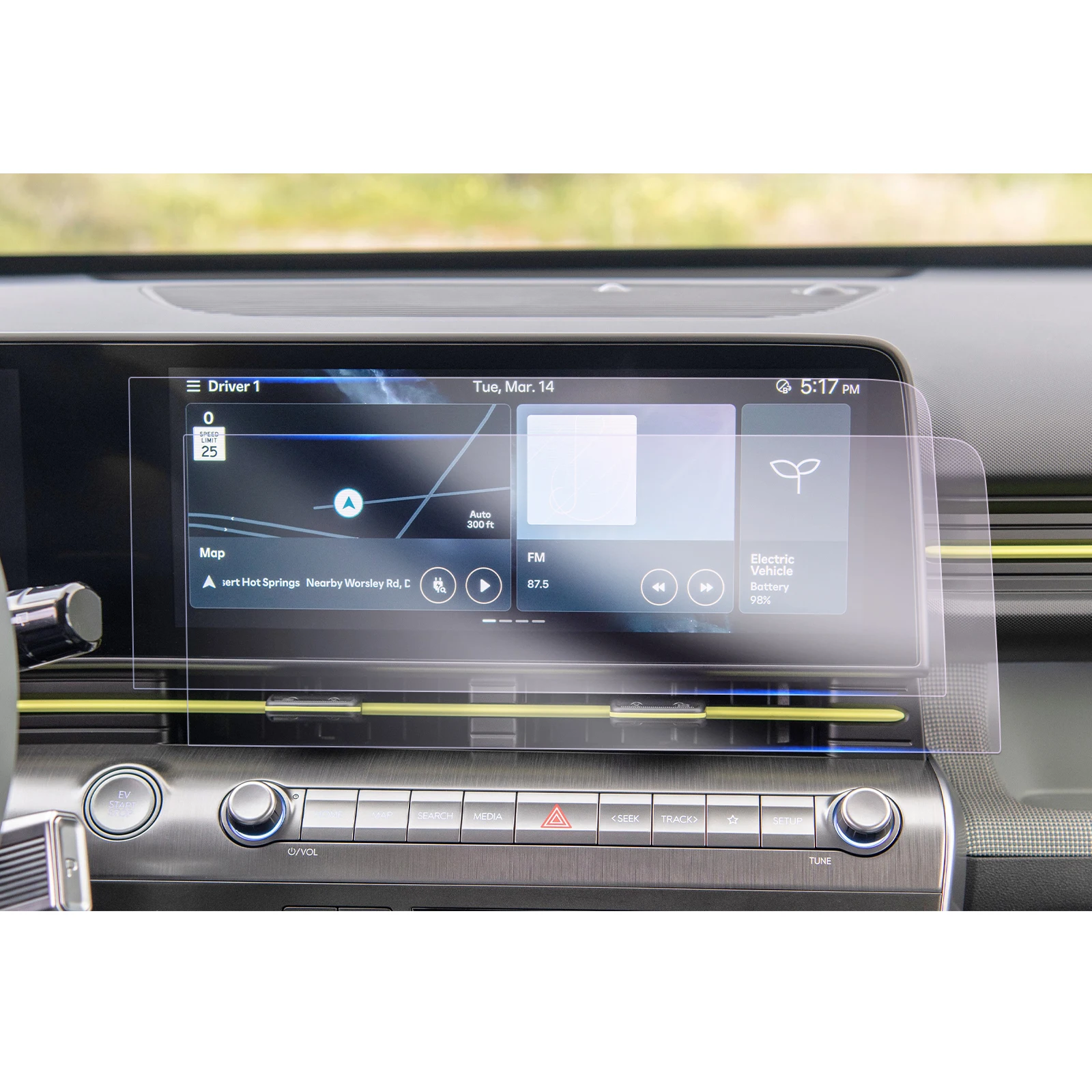 RUIYA für Hyundai Kona SX2 2023 2024 Auto Navigation & LCD Instrument Nano  Screen Protector Auto