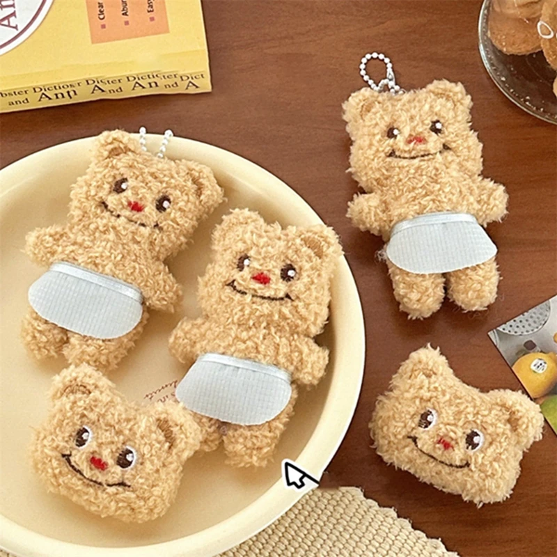 Kawaii Cartoon Plush Bear Brooch For Women Girl Clothes Badge Pins Backpacks Pendant DIY Handmade Decoration Accessories Gifts
