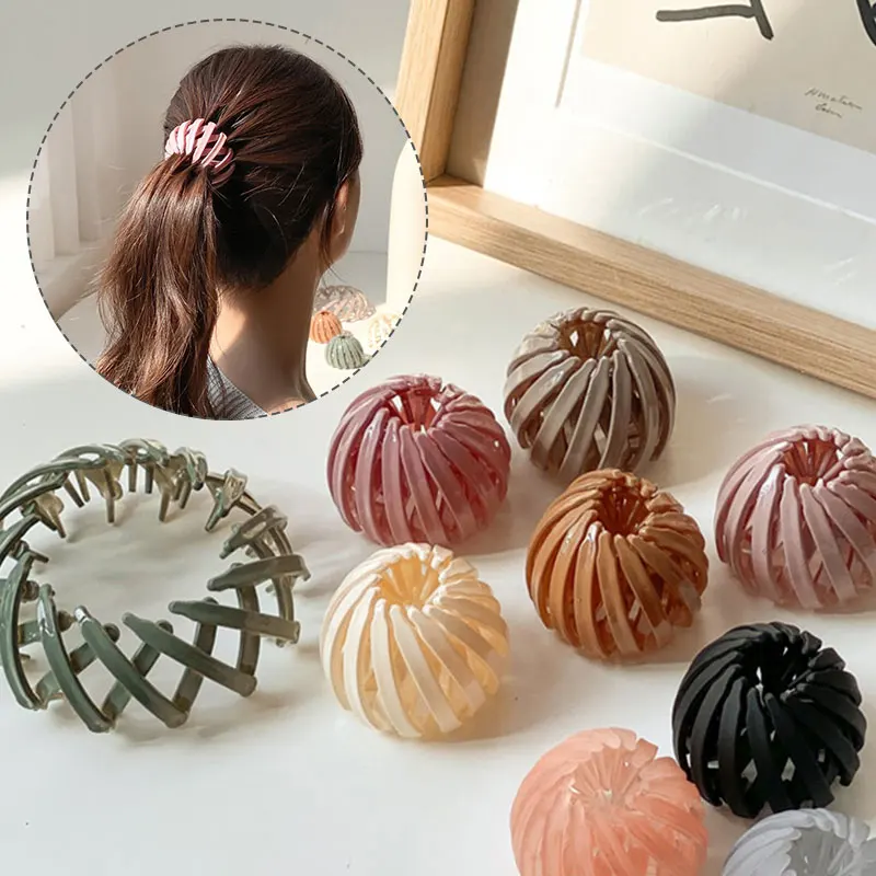 

1pcs Plastic Round Top Hairpin Claw Bun Cage Minimalist Bun Holder Cage Hair Stick Girl Hair Accessories Hair Jewelry Headwear