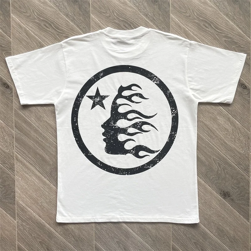 

24ss белая классическая футболка HELLSTAR STUDIOS для мужчин и женщин, 1:1, лучшее качество, Повседневная футболка из чистого хлопка с графическим логотипом