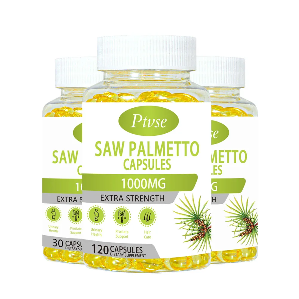 Saw Palmetto Supplement-Promotes Men's Prostate Health-Blocks DHT and Prevents Hair Loss Gluten Free Non-GMO 120 Capsules