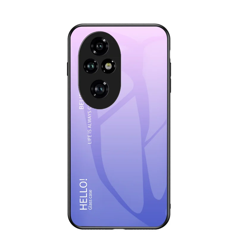 Gradient Tempered Glass Shockproof Hard Back Phone Case