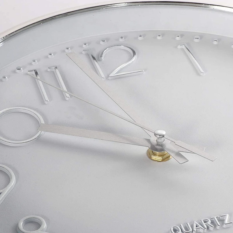 Premium Silver Wall Clock, Wall Decoration, Modern Silent Wall Clock