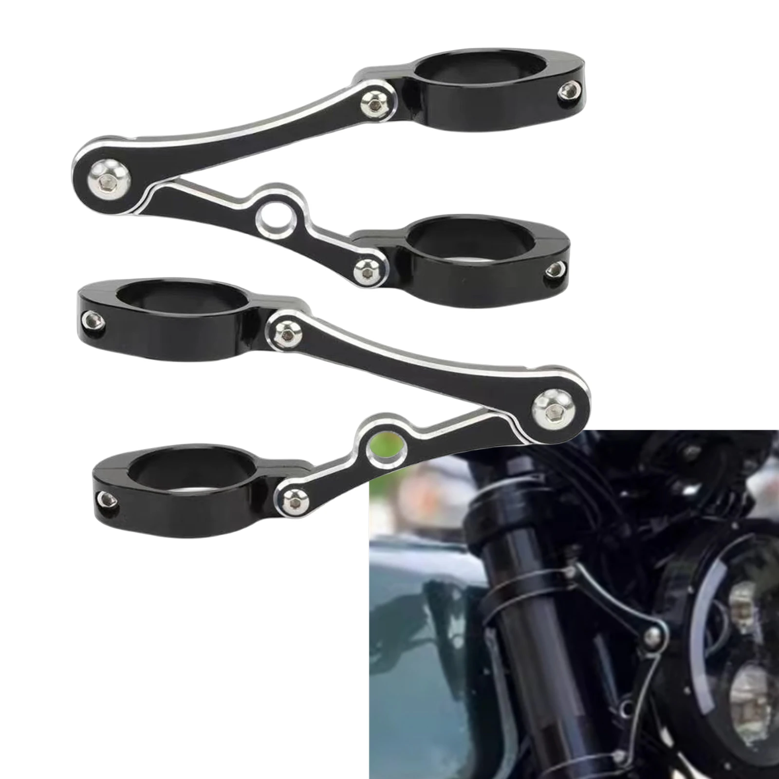 

Universal For Honda Kawasaki Suzuki BSA Models With 39mm/41mm(Optional) Diameter Fork Tube Headlight Headlamp Bracket Holder Kit