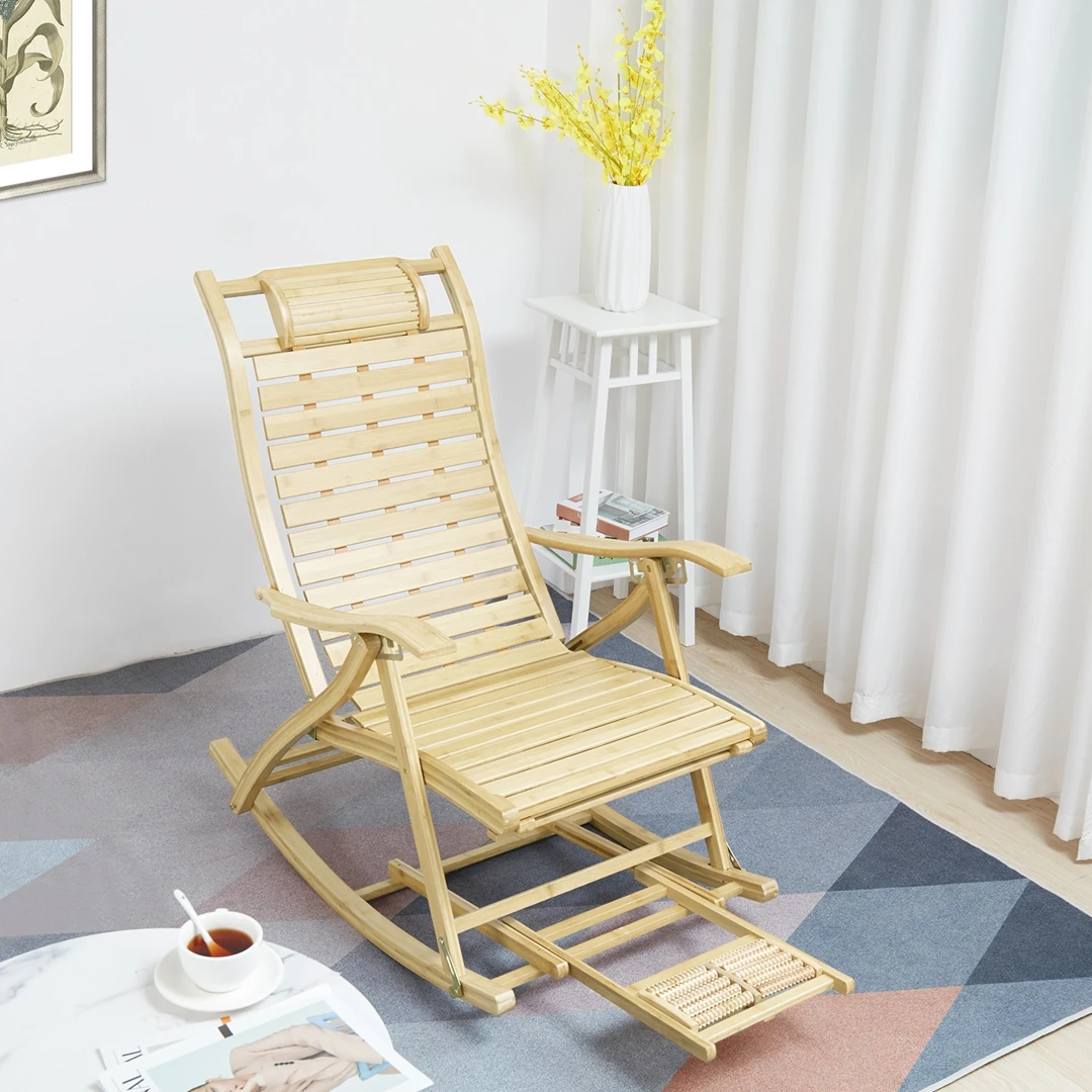 Bamboo Rocking Recliner Chair 3