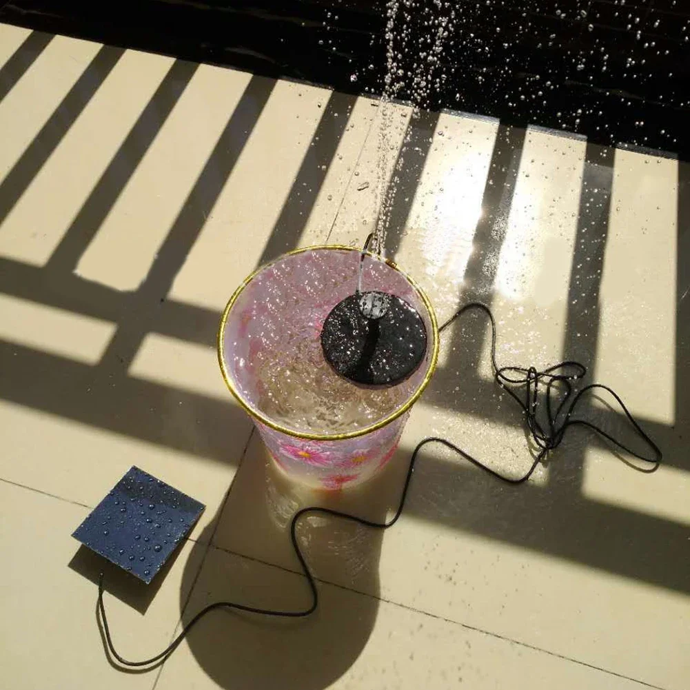 1.2W Solar Panels Water Fountain Pump with 6 Nozzles Solar Powered Fountain Wave Maker for Outdoor Bird Bath Garden Fish Pond