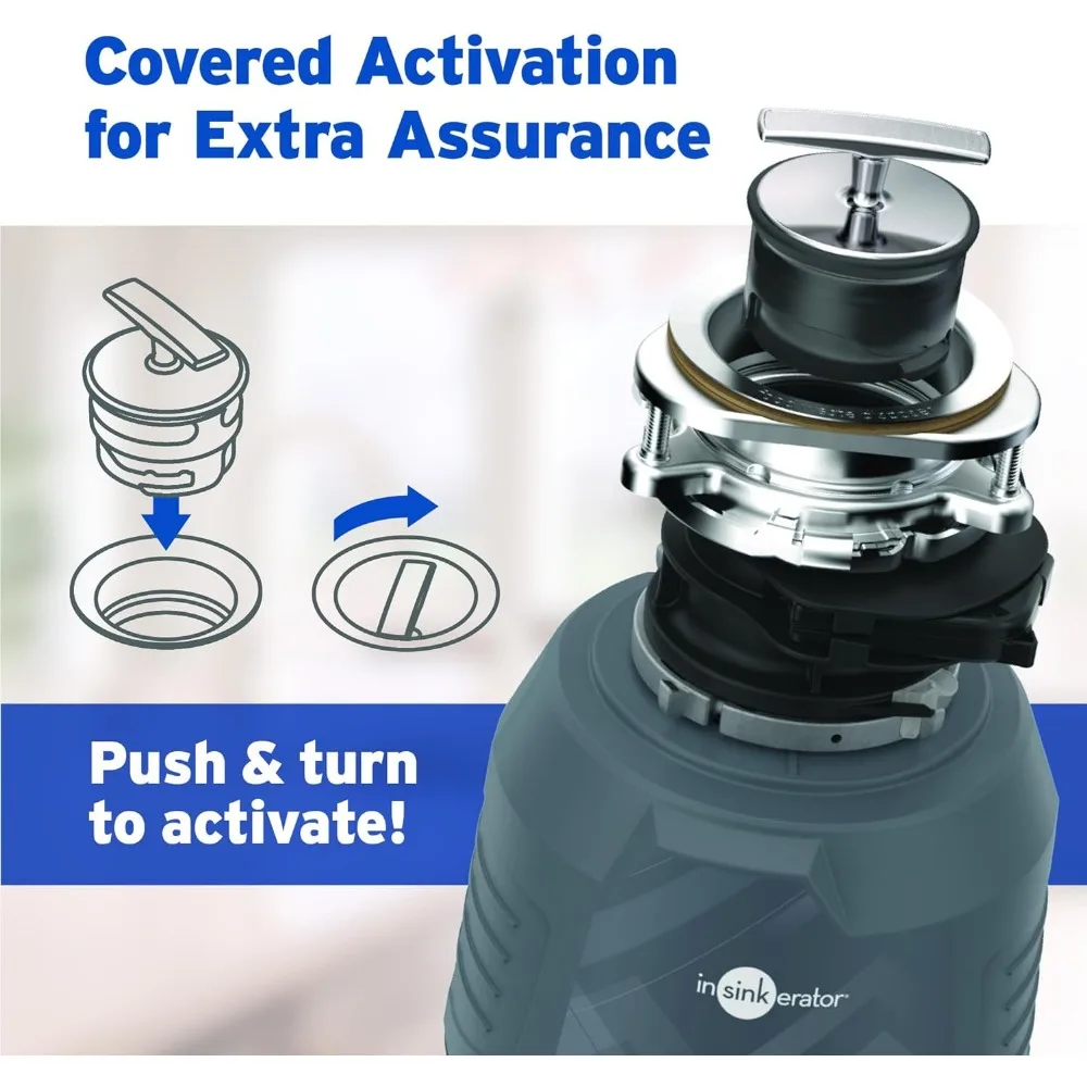 EVO CVR CNTRL Evolution Cover Control 3/4 HP, Advanced Series EZ Connect Batch Feed Food Waste Garbage Disposal, Gray 3