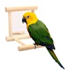 Bird Mirror Wooden Interactive Play Toy With Perch For Small Parrot Budgies Parakeet Cockatiel Conure Lovebird Cage Accessories 5