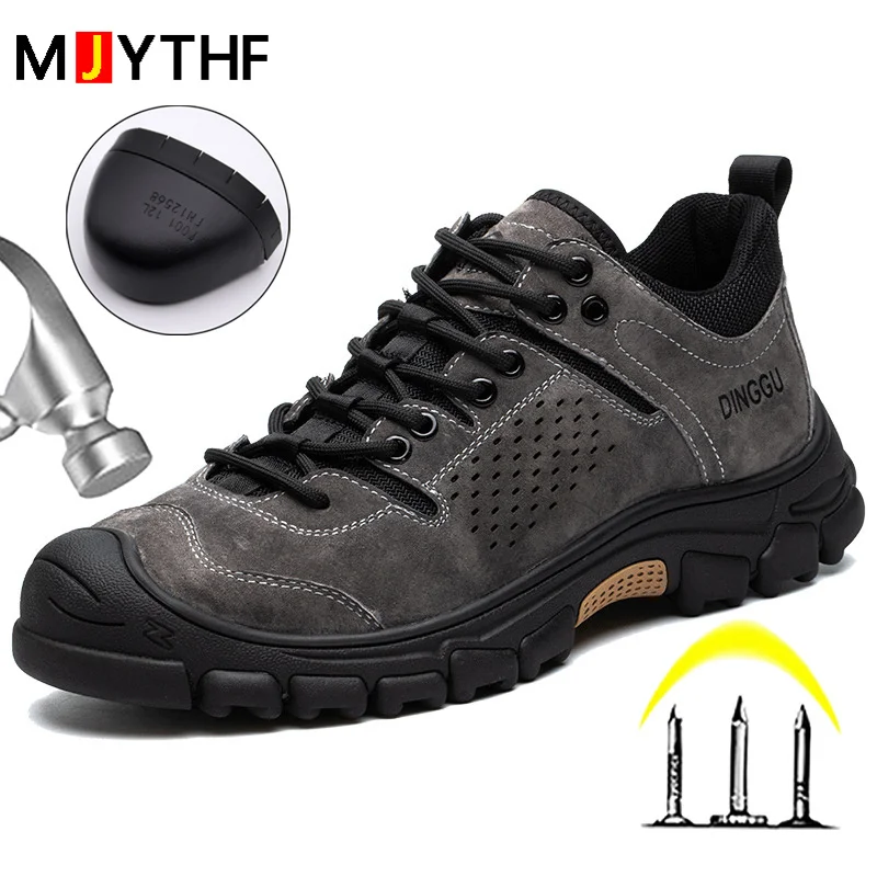 

Men Steel Toe Shoes Sneakers Indestructible Safety Shoes Puncture-Proof work Shoes Breathable Industrial Shoes Protective Boots