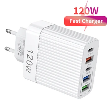 USB C Total 120W Muti 5 Ports Quick Charger