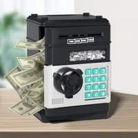 Toy Saving Bank. Electronic, Password-Protected. Auto-scroll For Paper Money. Ldeal Gift For Kids 3+ (Black). 1