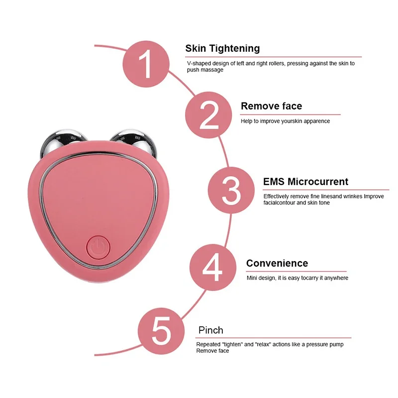 2025 Face Lifting Machine Facial Massager Microcurrent Roller Skin Tightening Rejuvenation Beauty Charging Facial Anti Wrinkle