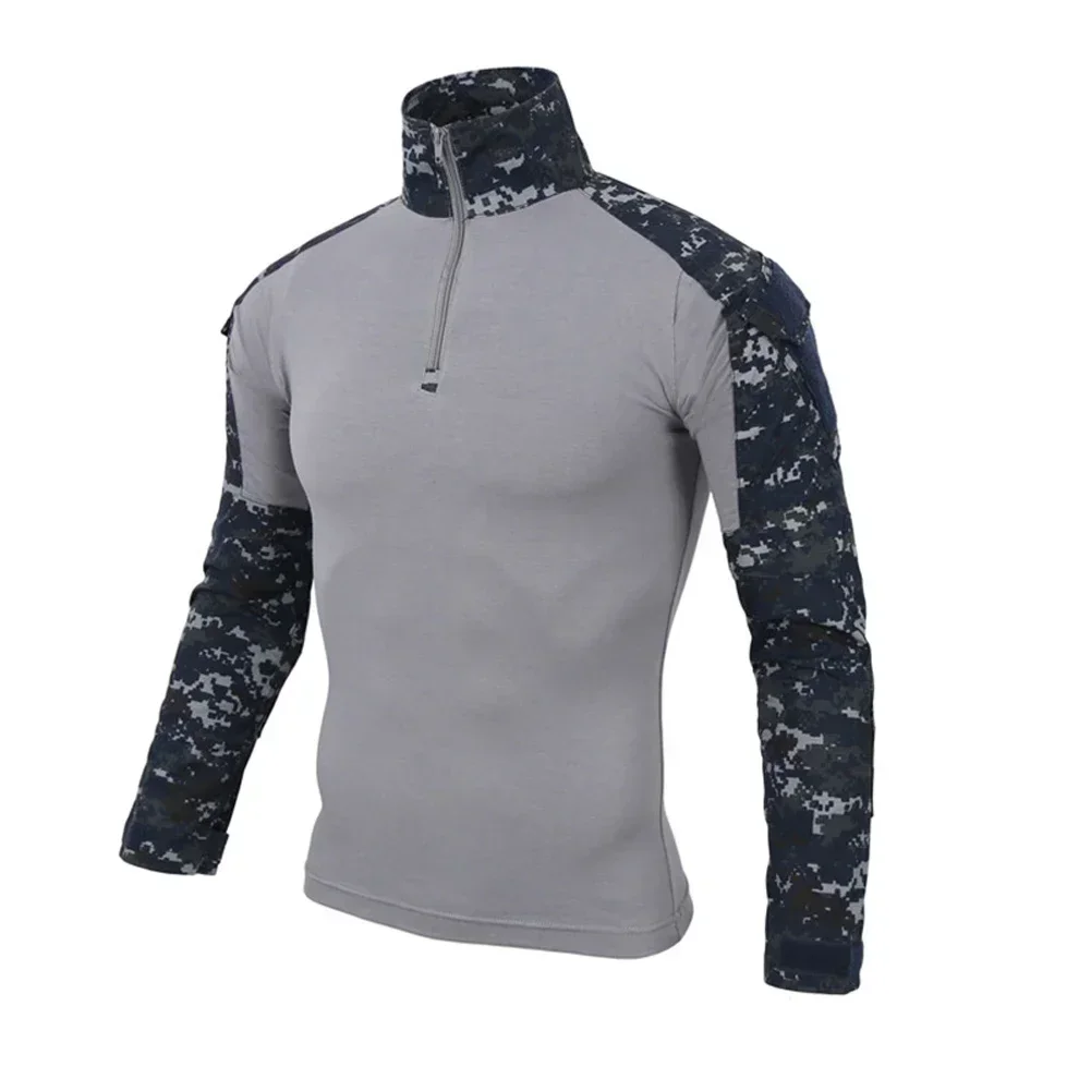 Men's Camouflage Tactical Shirt Long Sleeve Soldiers Combat T Shirt Cotton Camo Men Uniform Airsoft Shirts 5