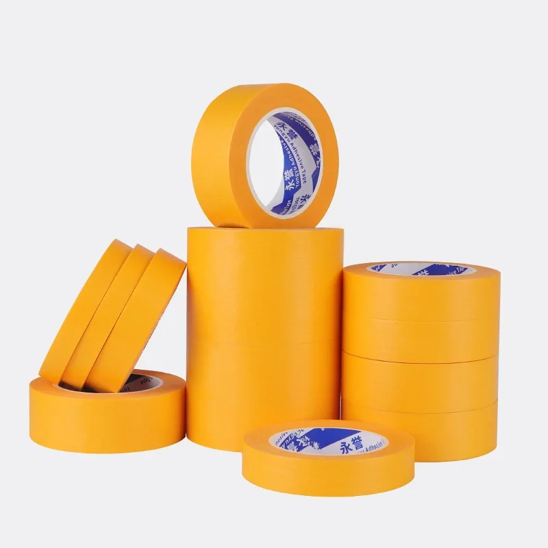 Automotive Masking Tape Yellow Painters Masking Tape For Crafts Arts No Residue Wall Painting Tape Edge Finishing