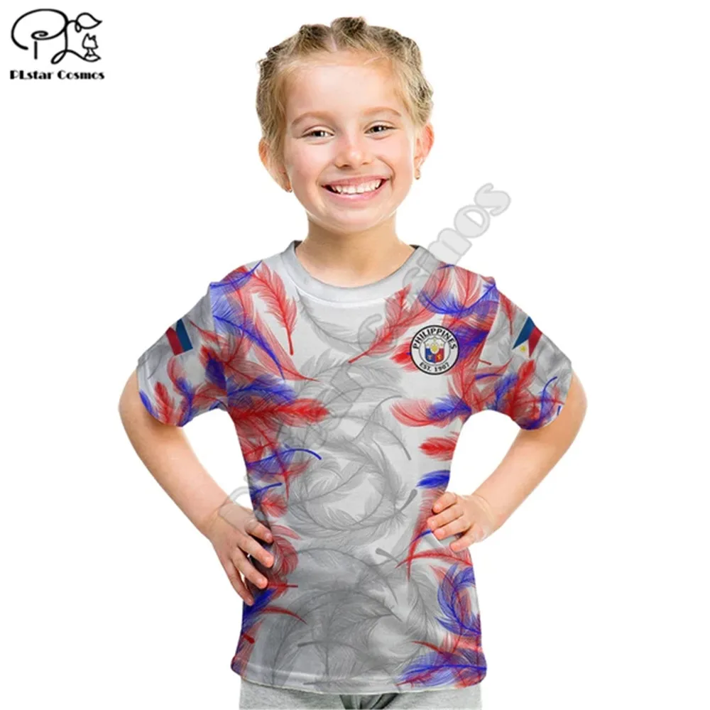 

2023 Philippines Anzkals Football Kid T Shirt Pilipinas Be Unique 3d Printed T Shirts Summer Tops Kids