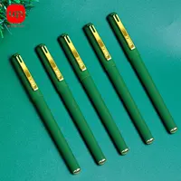 12pcs/set2pcs green gel pen + 10pcs green refill Quick drying 0.7mm nib Non-erasable Large capacity refillable metal pen clip 1