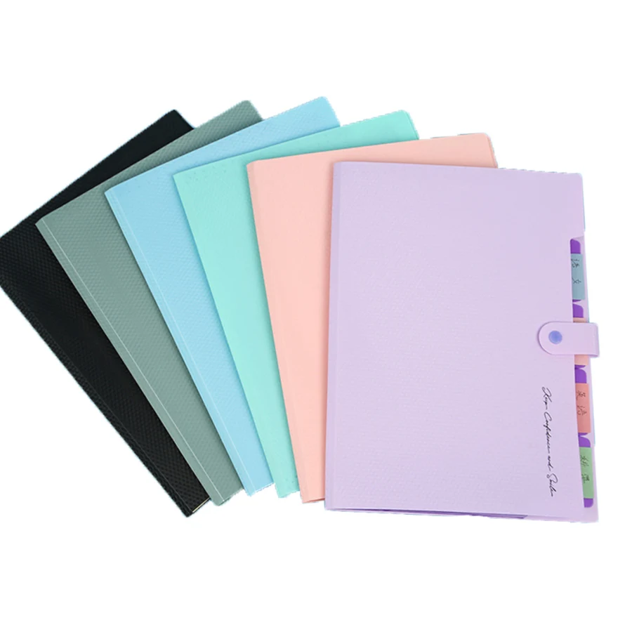 A4 Size 5 Pocket Accordion File Folder Expanding Filer Folder with Labels for Documents Paper Organizer for School Office