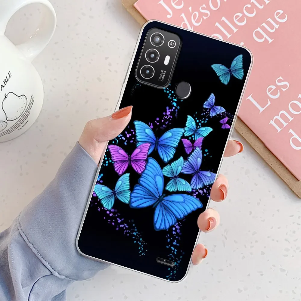 HGJTF Cover per ZTE Blade A52 Lite (6.52) + 1 Pezzi Pellicola Protettiva Vetro Temperato, Ultra Sottile Nero Silicone Case Antigraffio X Antiurto