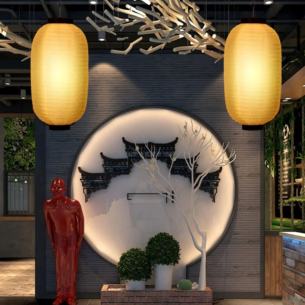 2/4 stücke 8 Zoll Laternen im japanischen Stil wasserdichte chinesische Festival party hängende Stoff laternen für Restaurant haus dekoration – Detail 9