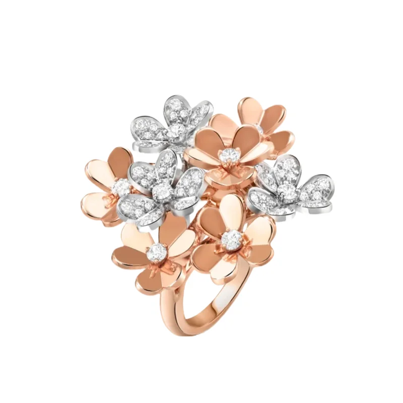 Luxury Designer Real 925 Sterling Silver Clover Flower Rings Full 5A Zircon Women Fashion Brand Party Jewelry High Quality Gift
