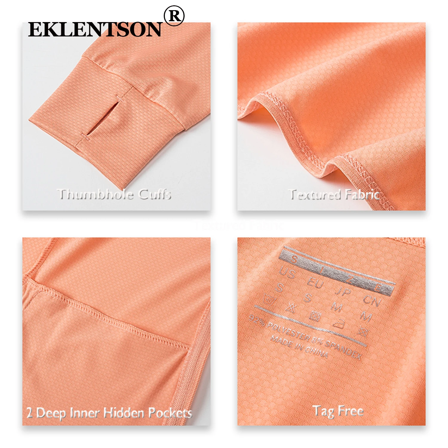 EKLENTSON Women's UV Shirts Sun Protection Jacket UPF 50+ Hidden Pockets Thumbhole Cuffs Textured Fabric for Outdoor Hiking