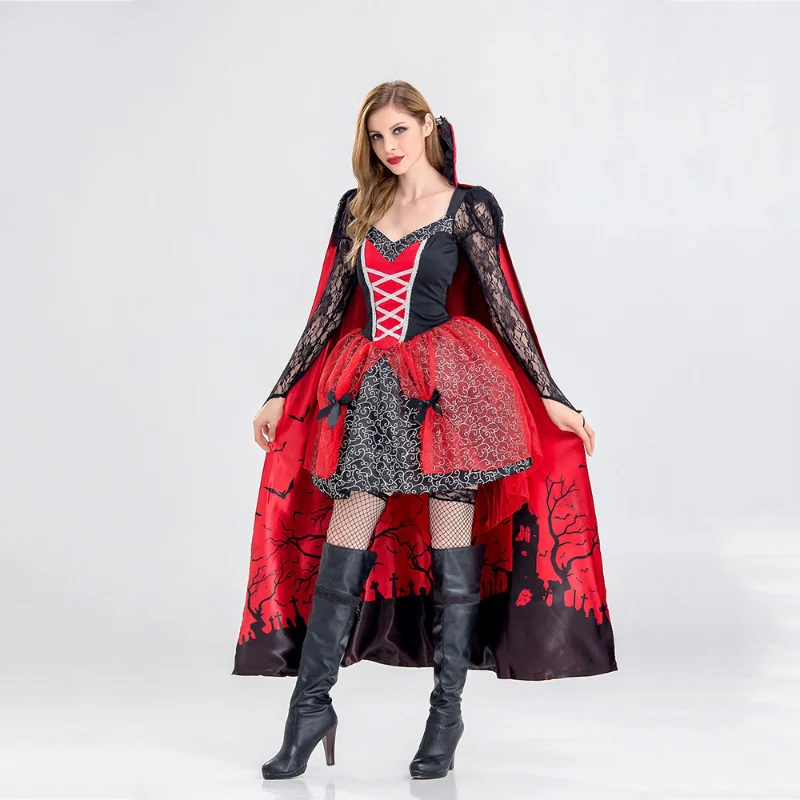 Vampire Costume Adult Evil Queen Masquerade Halloween Fancy Dress