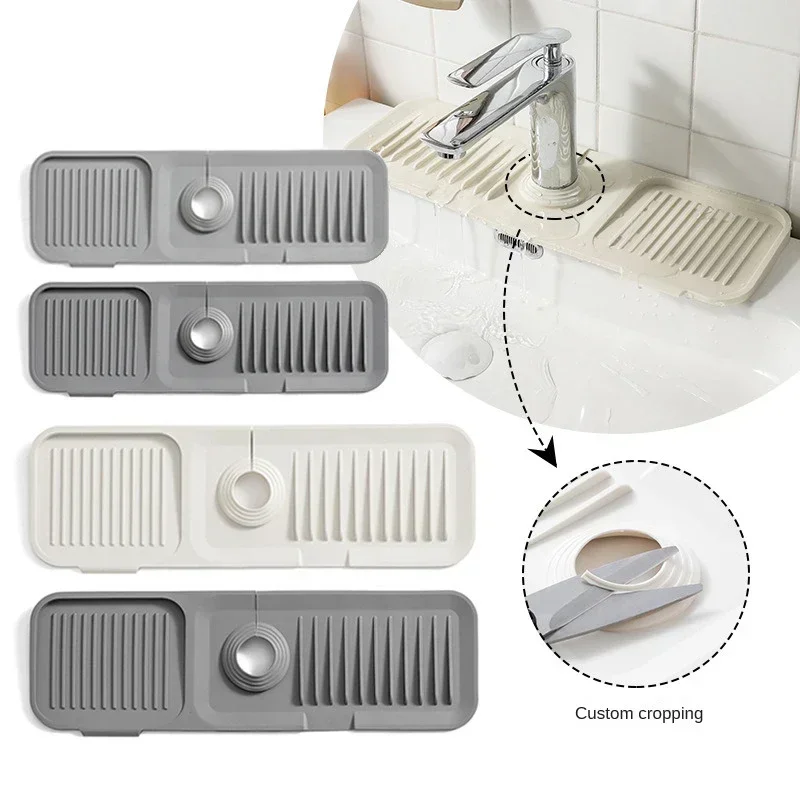 

Silicone Faucet Splash Pad Bathroom Kitchen Mat Anti-splash Drain Pad Faucet Bottom Waterproof Thickening