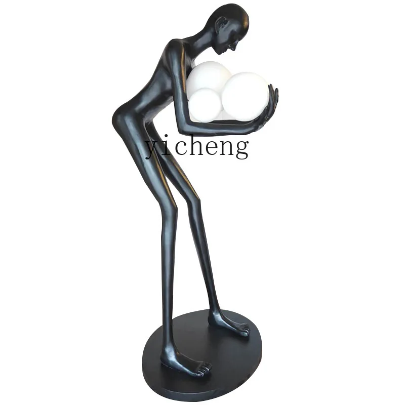 

Zc Humanoid Sculpture Ball Floor Lamp Designer Hotel Lobby Living Room Creative Large Body Floor Lamp