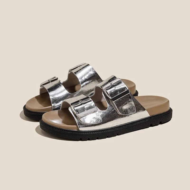 Fashion Flat Designer Sandals Summer Casual Sandals Female Platform Sandals Thick Flat Sandals Tourism Beach Shoes Size 35-40