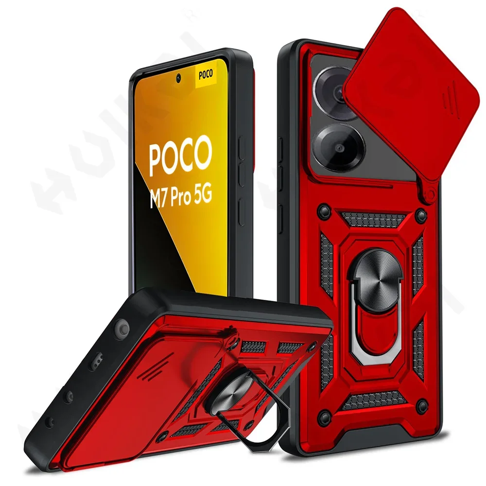 Slide Camera Protector 360° Ring Armor PC Hard Case Cover
