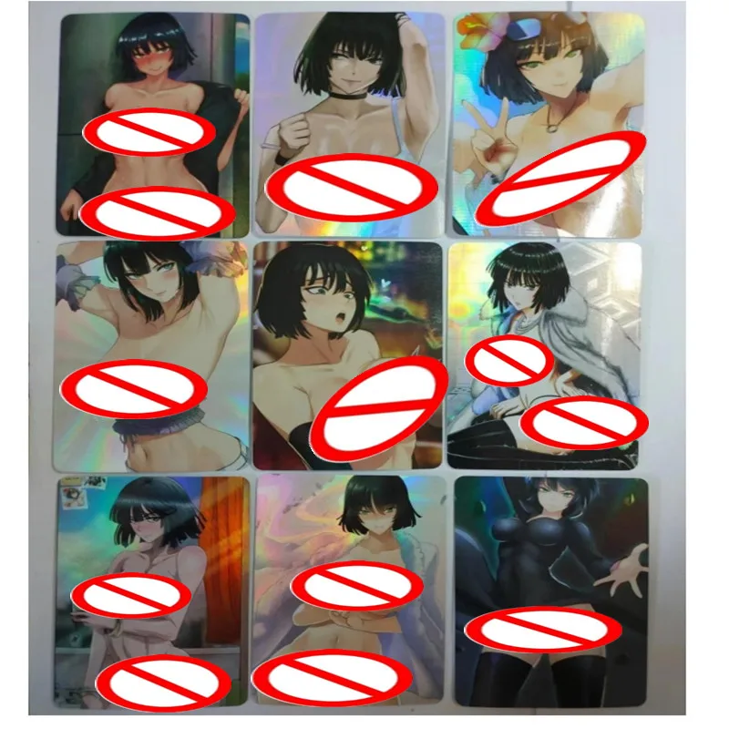 

9Pcs/set Anime One Punch Man Saitama Fubuki Homemade Sexy Nude Card ACG Cute Heroine Diy Hobby Toy Game Gift Collection Card