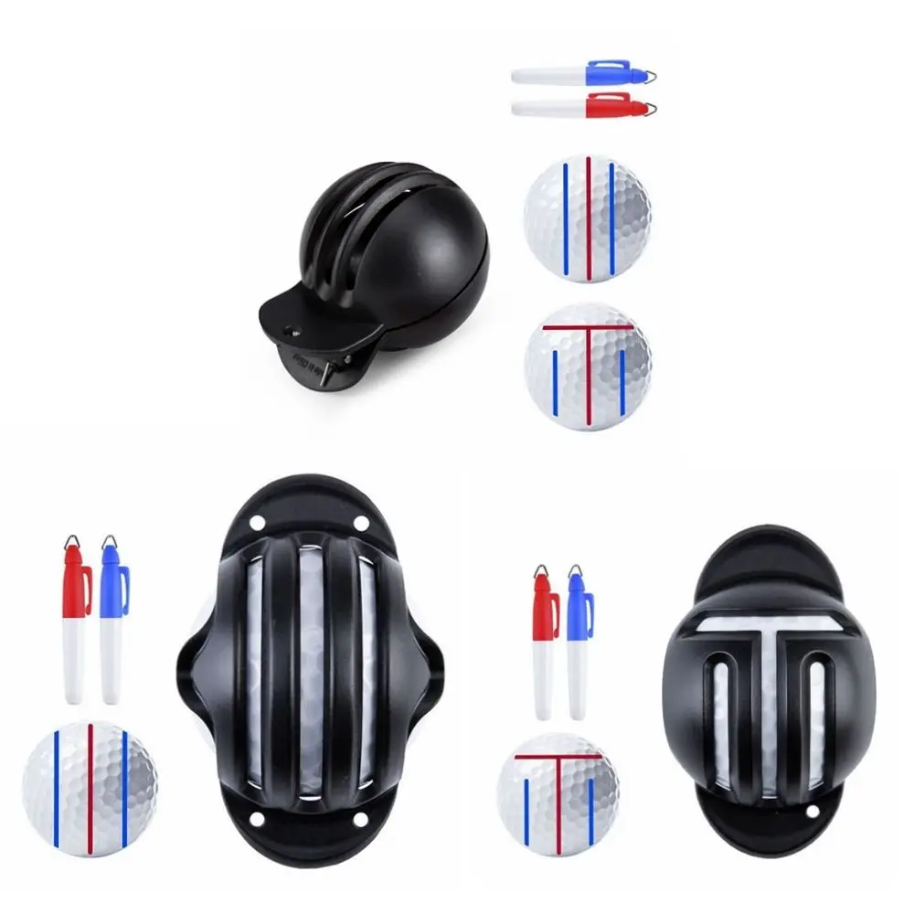 

1 Set With 2 Pens Golfs Ball Line Marker Marking Line Double-sided Marking Golf Scribe Imported Ink Template
