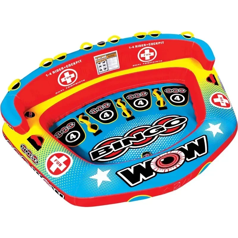 WOW Zig Zag Tubo Inflable Para 1 O 2 Personas - Remolque Náutico Con Sistema Flex-Wing Direccionable (60x54 Pulgadas)