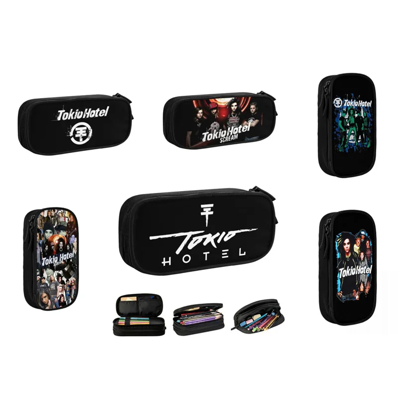 

Tokio Hotel BillKaulitz Pencil Cases Rock Pen Box Pencil Bags Student Large Storage School Supplies Cosmetic Pencil Pouch
