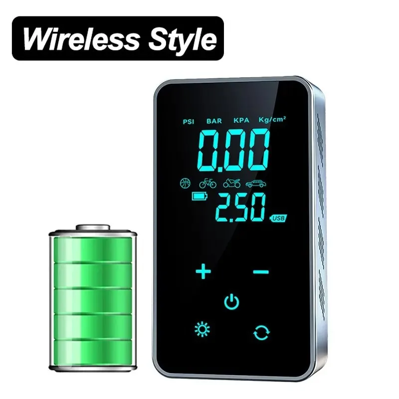 High-Performance Portable Electric Air Pump with Digital Touch Control – 150PSI for Convenient Car and Motorcycle Inflation