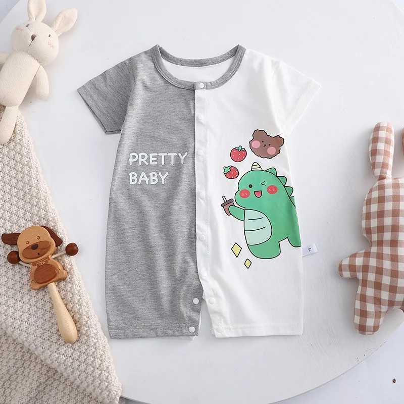 0-2 Years Infant Toddler Rompers Cotton Summer Baby Boys Thin Rompers Short Sleeve Newborn Cartoon Baby Girls Bodysuit Baby Bodysuits expensive