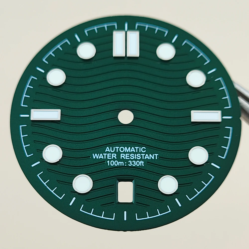 31.7mm dial NH35 dial black white blue green watch accessories customizable suitable for 6-point NH35 movement