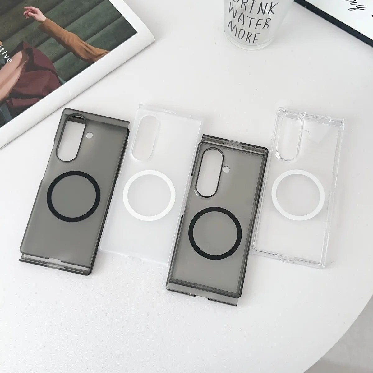 Premium Ultra-Slim Transparent Magnetic Phone Case with Wireless Charging Compatibility