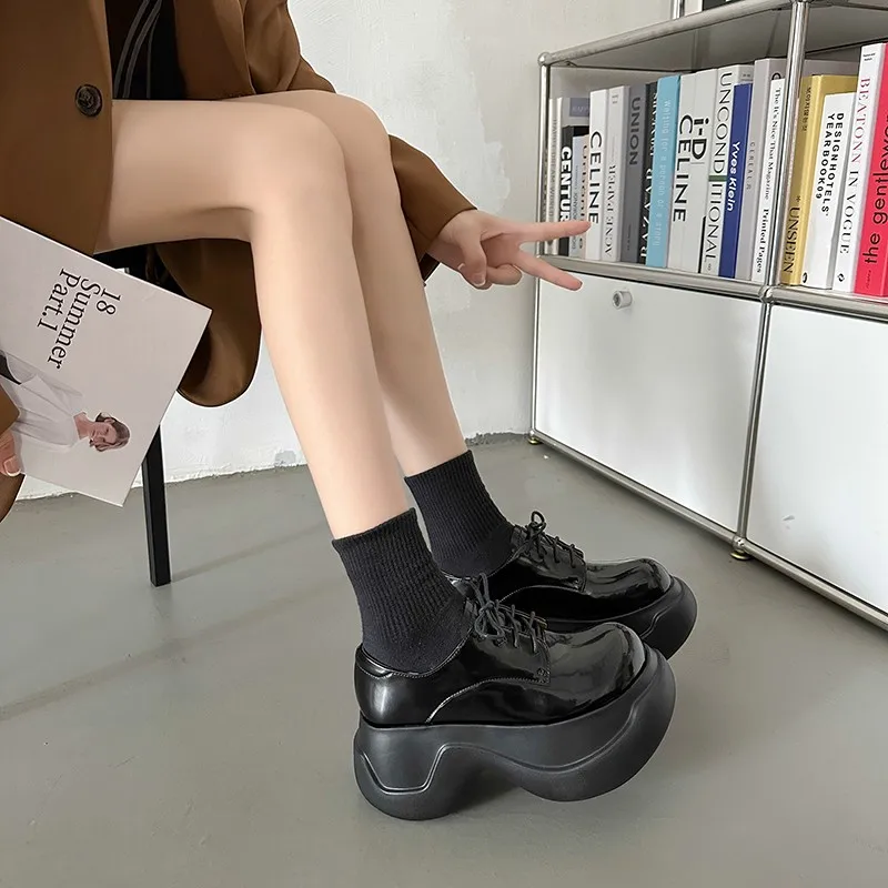 Small Design 2023 Spring/Summer New Thick Sole Matsuke Heightened Small Leather Shoes Versatile for Small Dwarf Single Shoes