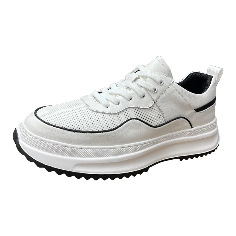 

Sneaker Hollow British Retro Men Shoes Spring Autumn Men Casual Shoes Leisure Shoes All-match Cowhide Breathable Fashion Boots