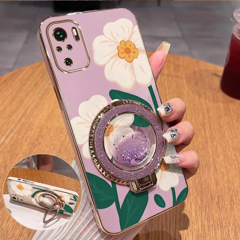 Elegant White Floral Plating Phone Case Cover